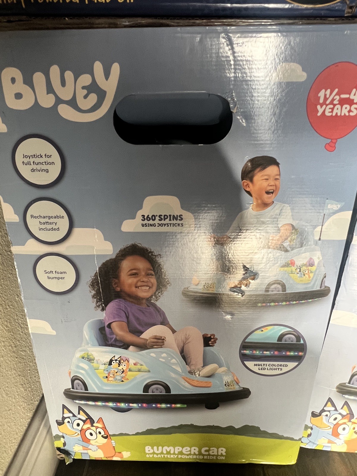 Bluey by , 6V Bumper Car Ride on Toy for Children, 1 Count