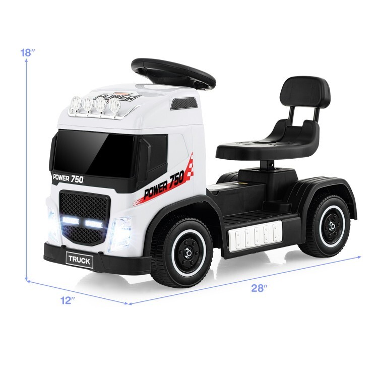 6V Power Battery 2-in-1 Kids Electric Ride-on Truck Car w/Height Adjustable Seat