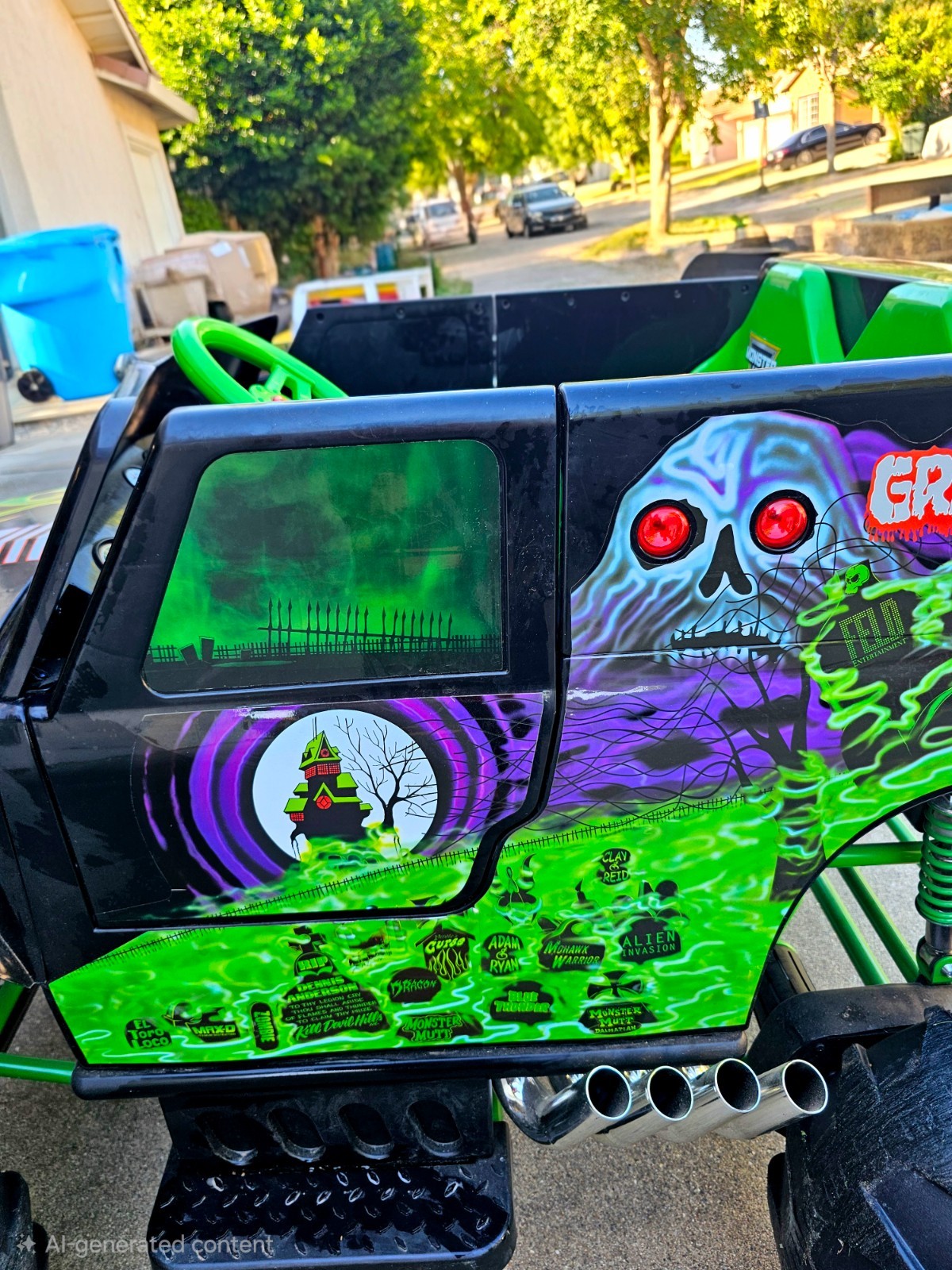 Monster Jam Grave Digger Battery Powered Ride-On Truck Toy, Black/Green