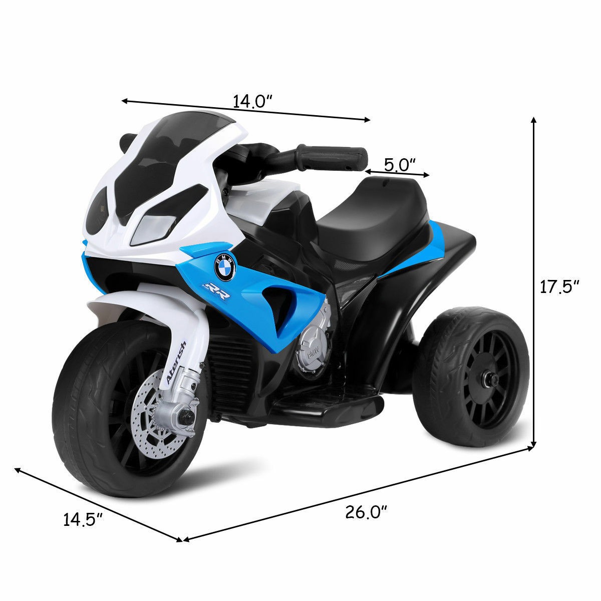 Kids Ride On Motorcycle BMW Licensed 6V Electric 3 Wheels Bicycle w/ Music Navy