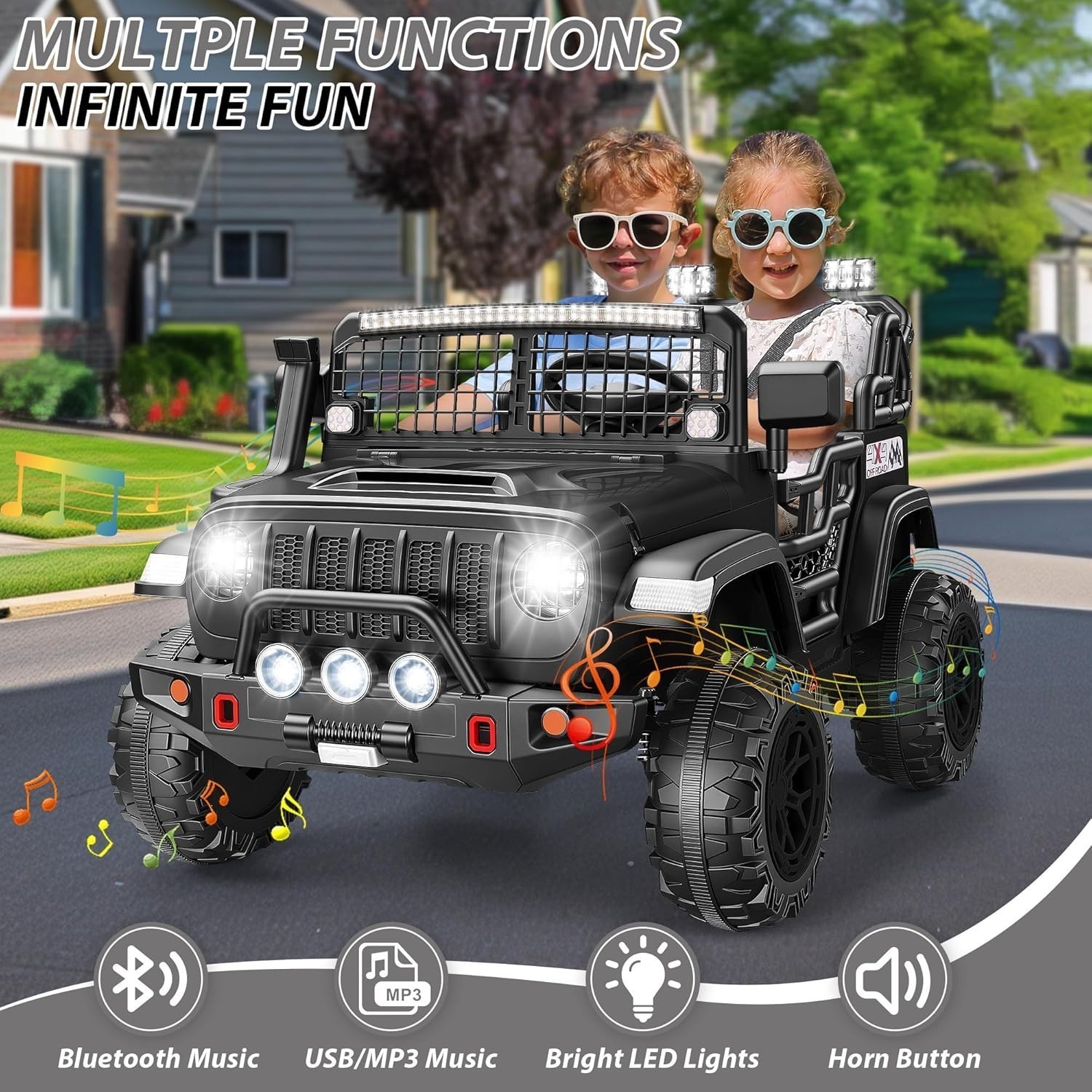 2 Seater Kids Electric Car 24V Ride on Toy Battery Power w/Remote Control Gifts
