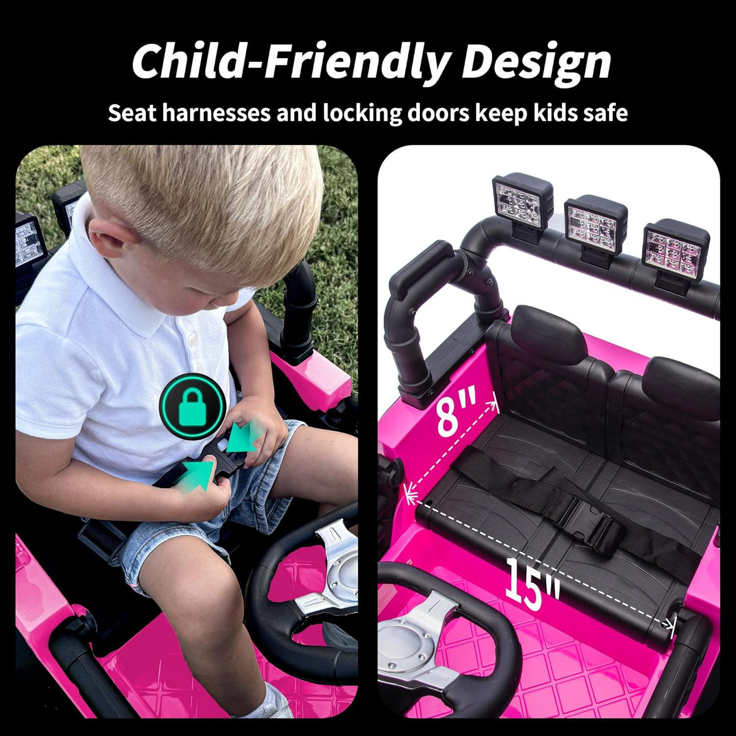 24V Kids Ride on Car, Kids Electric Vehicles Car Ride on Toy Truck for Toddlers