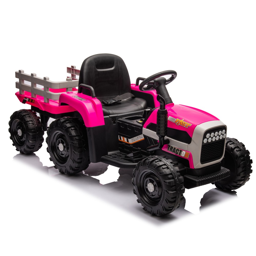 24V Battery Electric Ride on Tractor w/ Trailer 200w*2motor 1.86-4.97MPH/Remote