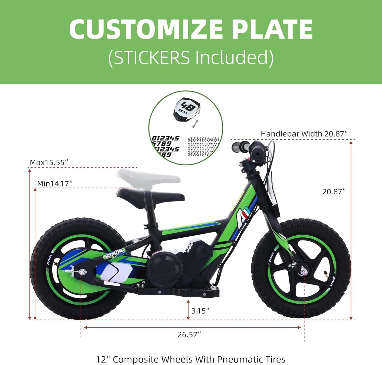 Lightweight Electric Motorcycle for Kids, 150W Up to 10MPH, 24V Detachable
