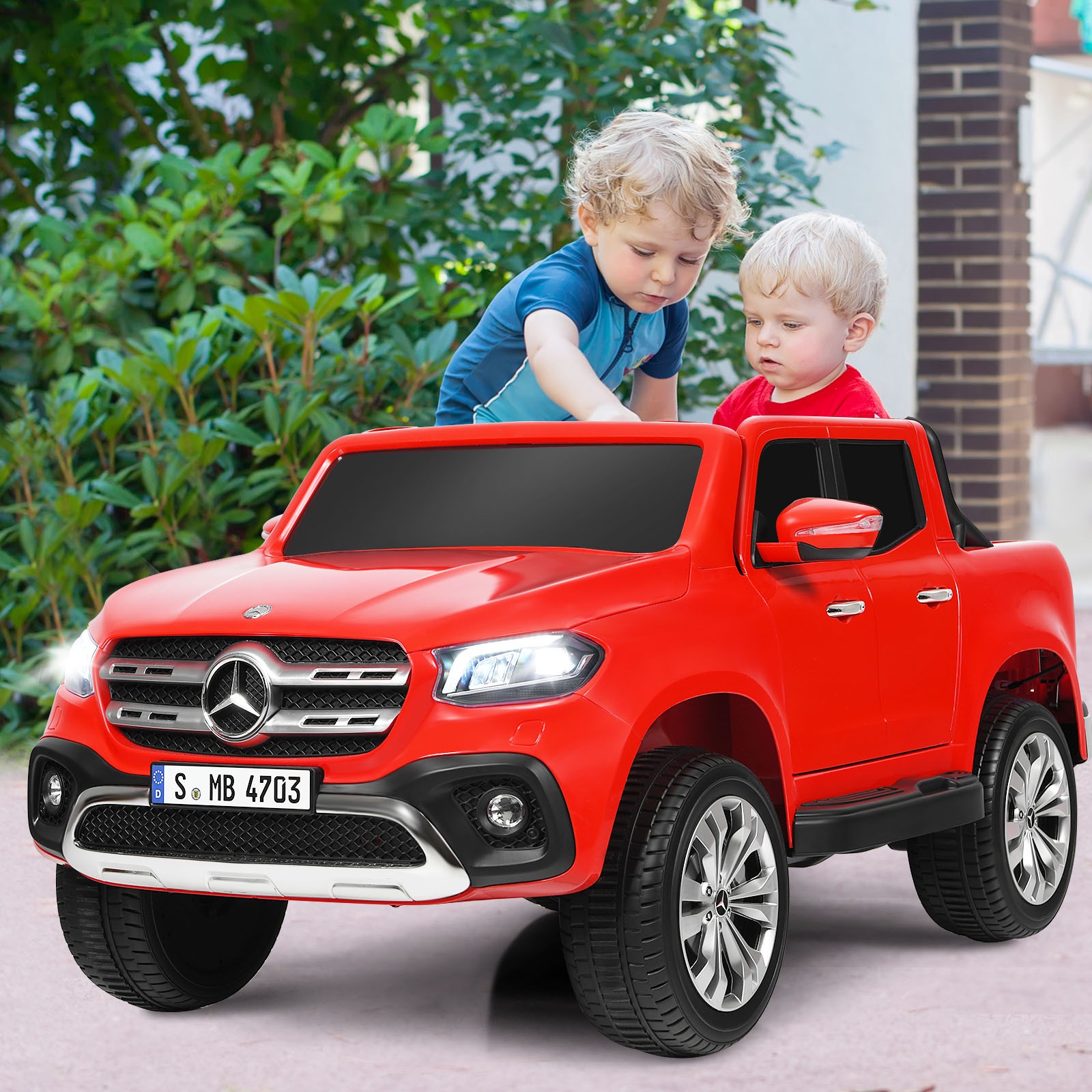 2-Seater 12V Kids Ride On Car Mercedes Benz Licensed X Class RC W/ Trunk Red