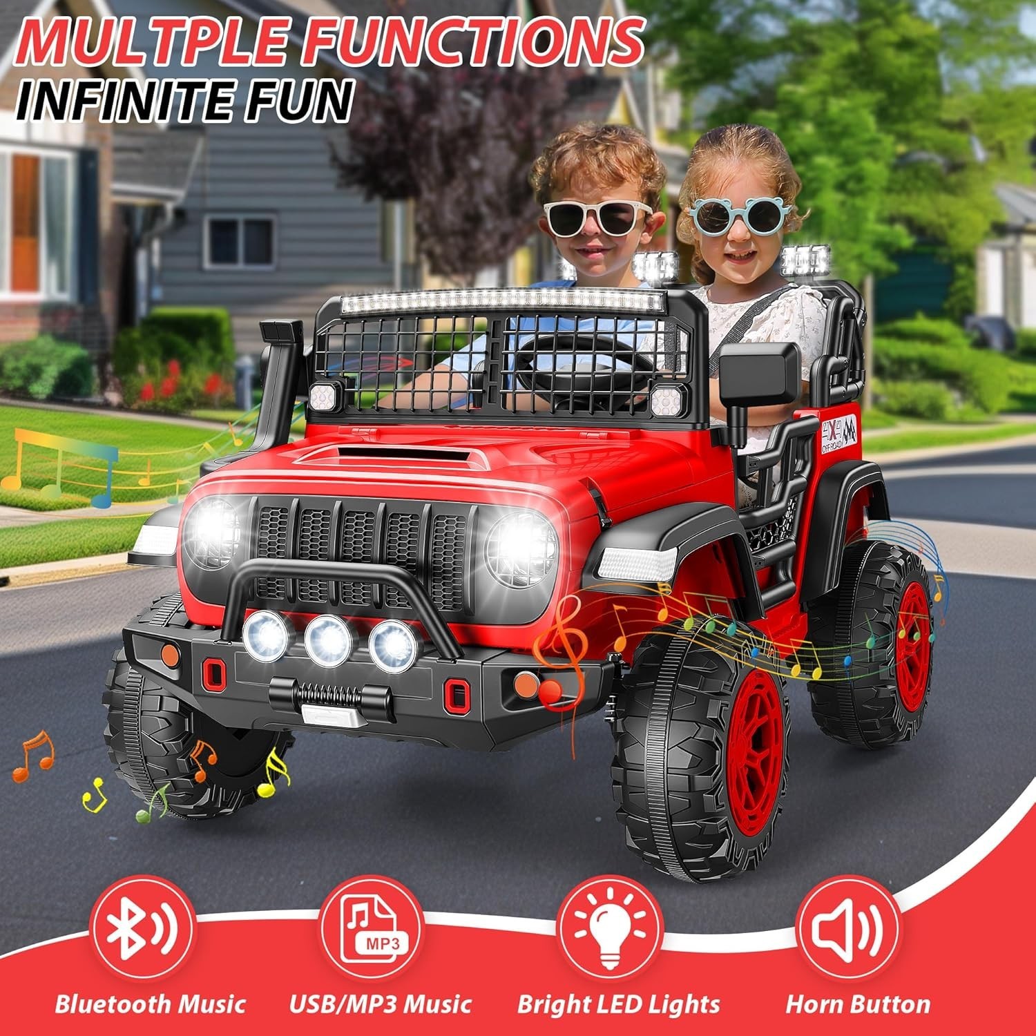 Ride on Car for Kids 24V Electric SUV w/Remote Control, 2x200W Motor Bluetooth🎁