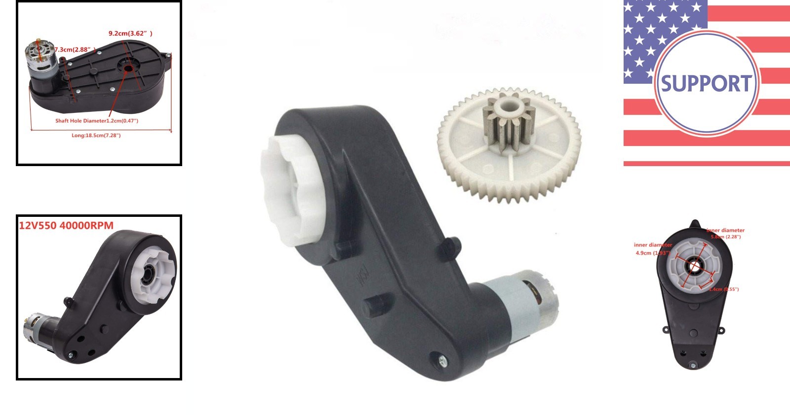 12 Volt High Performance DC Motor Gearbox – Perfect for DIY Ride-On Projects
