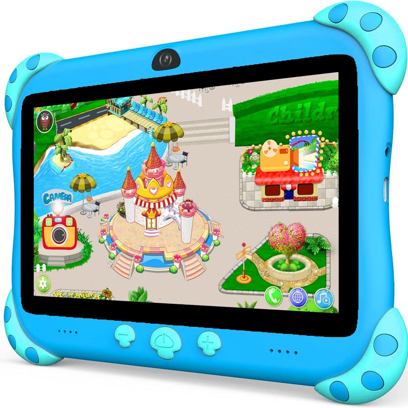 YINOCHE 7 inch Kids Tablet with Case, WiFi, Android Toddler Tablet, 32GB Stor…