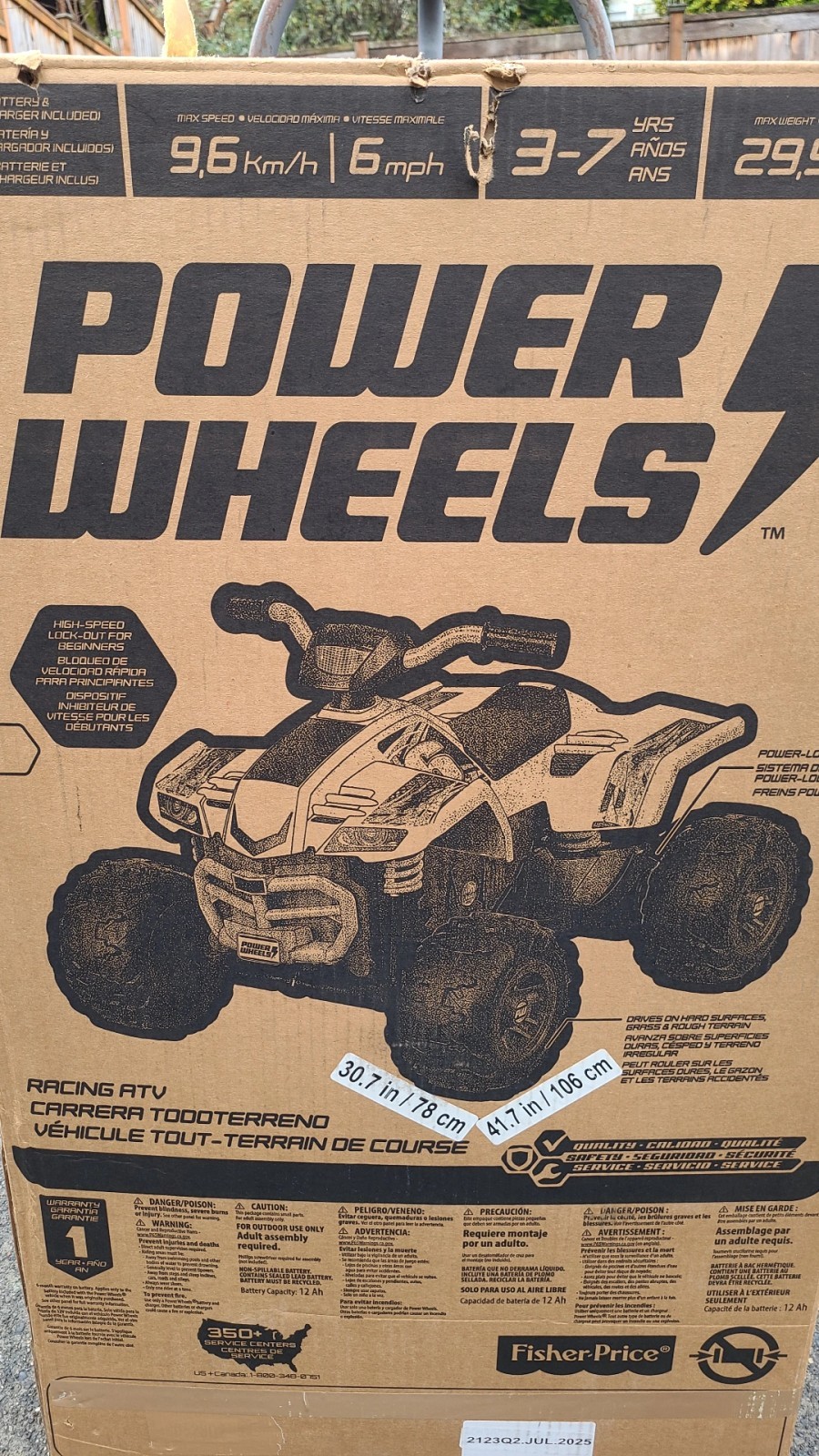 12 V Powerwheels Kids Electric Ride On Racing Atv Quad Bike Dft879665