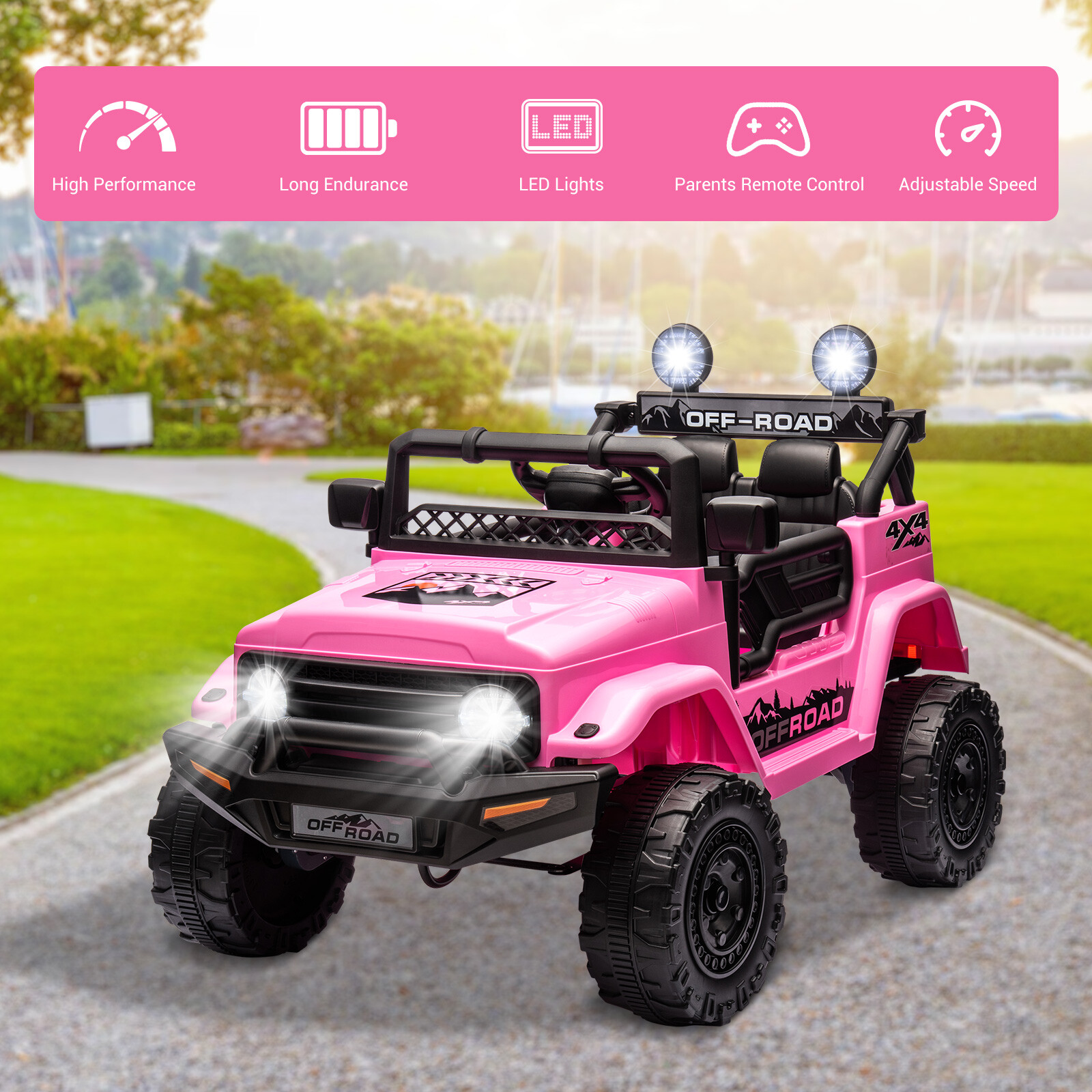 2 Seater 12V Kids Ride On Car Electric Vehicle Toy Truck Jeep w/ Remote Control
