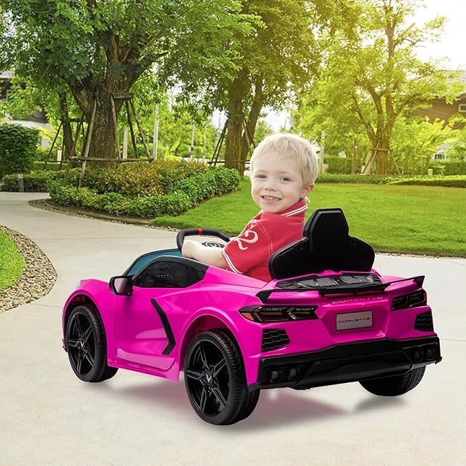 12V Battery Powered Car for Kids Licensed Corvettes Toddles Music LED Lights