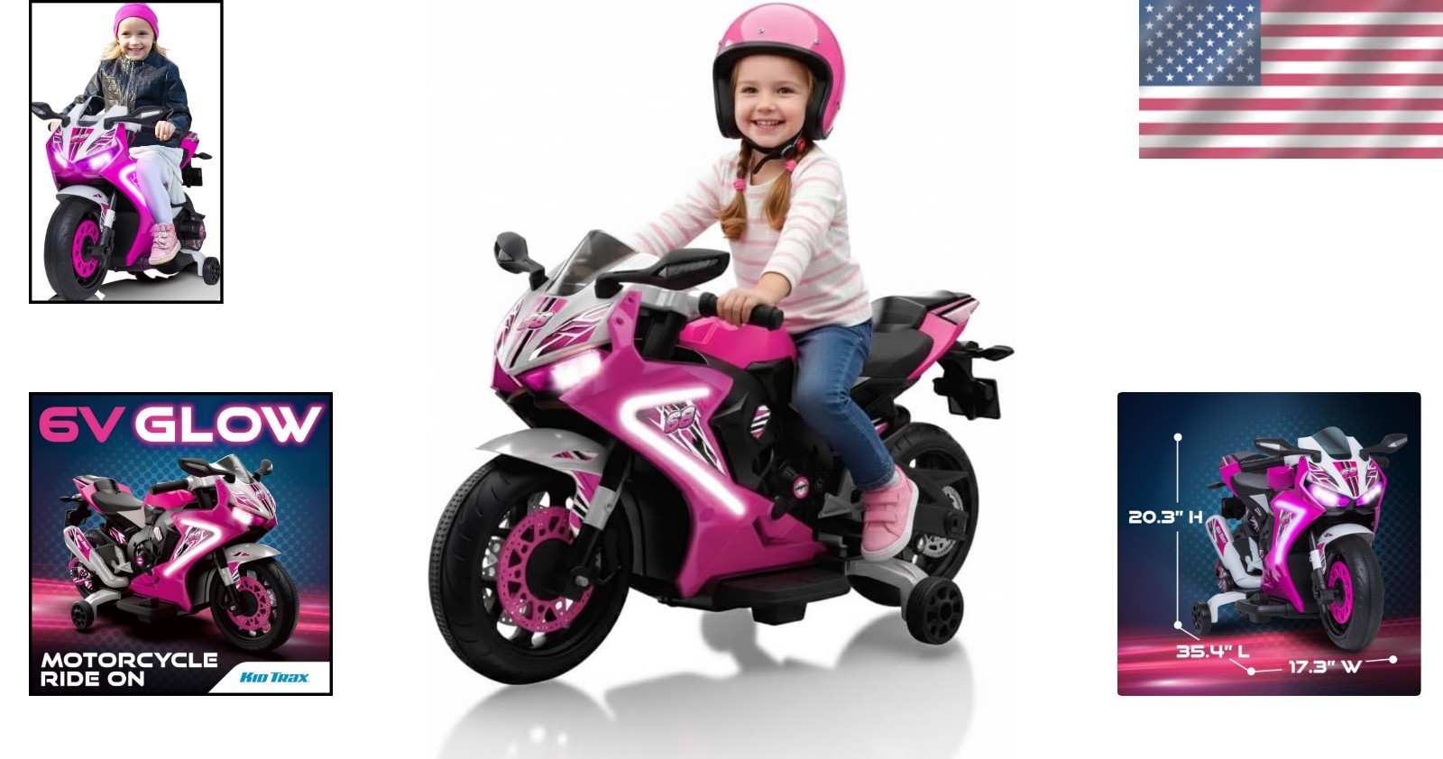 Charming Pink 6V Electric Motorcycle for Toddlers – Indoor/Outdoor Fun, Ages 3-6