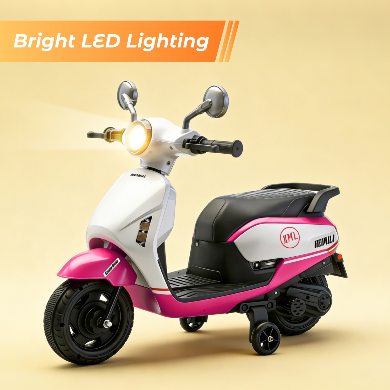 6V Kids Electric Motorcycle ride on Motorbike Age for 1-4 w/ Training Wheels LED