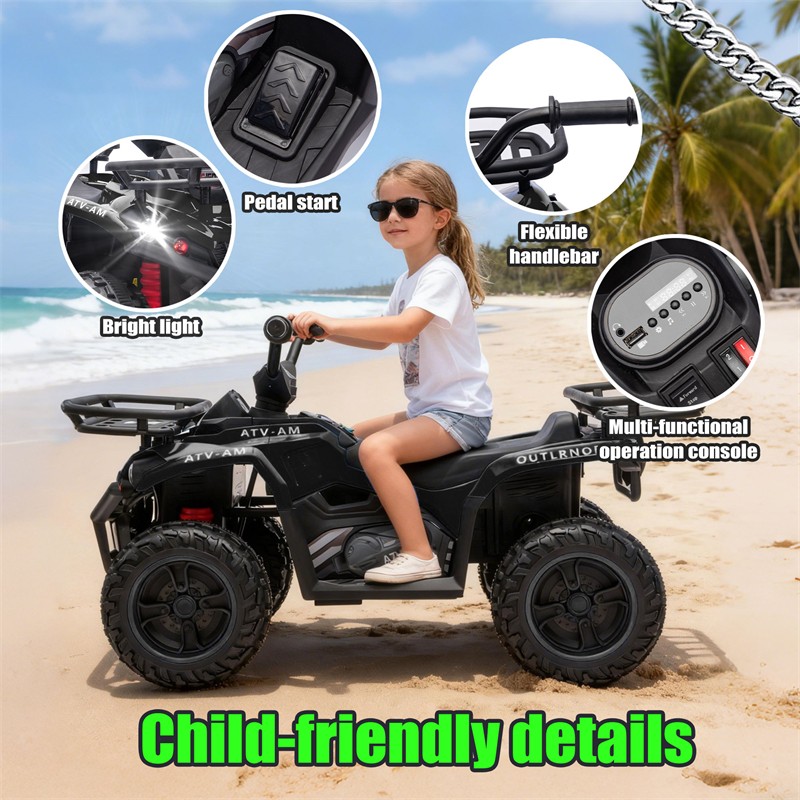 24V 80W*2 Electronic Kids Ride On Toy ATV w/Off-Road Vehicle for Kids Aged 3-5