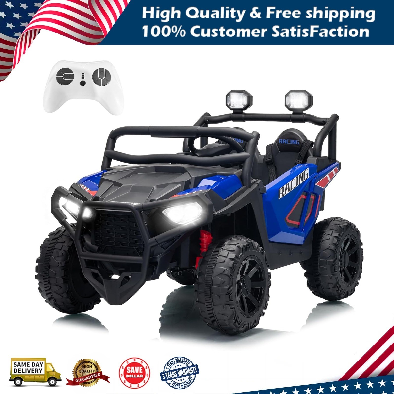 2 Seater Ride on Electric Car 24V Ride on Toys for Big Kids with Remote Control