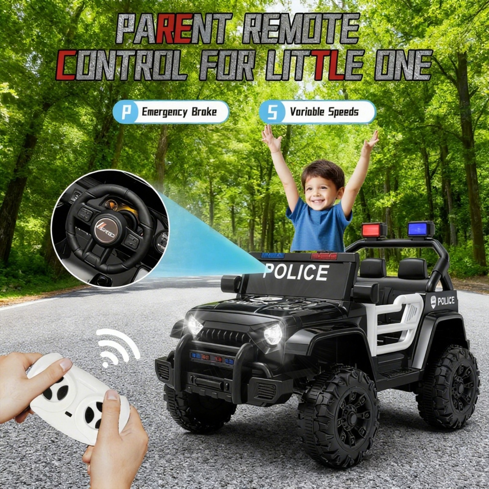 12V Kids Electric Car Ride on Toys w/Remote,Battery Powered Jeep for Boys Girls