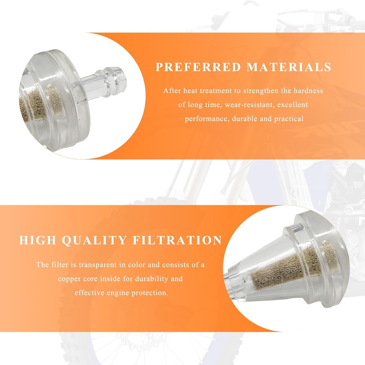 Inline 1/4″ Clear Vehicle Carb Gas Fuel Filters 10PCS Inline Fuel Filter Car