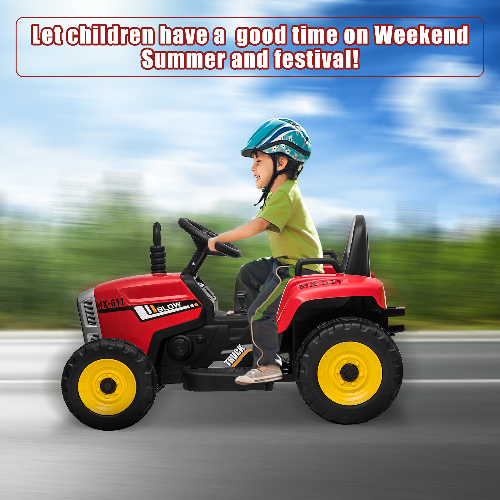 12V Kids Ride On Car w/Remote Control Battery Powered Electric Car with Trailer