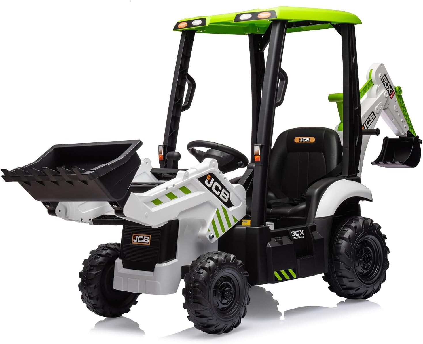 4 in1 Ride On JCB Excavator Toy 12V Kids Excavator with Remote Control 2-4KM/H