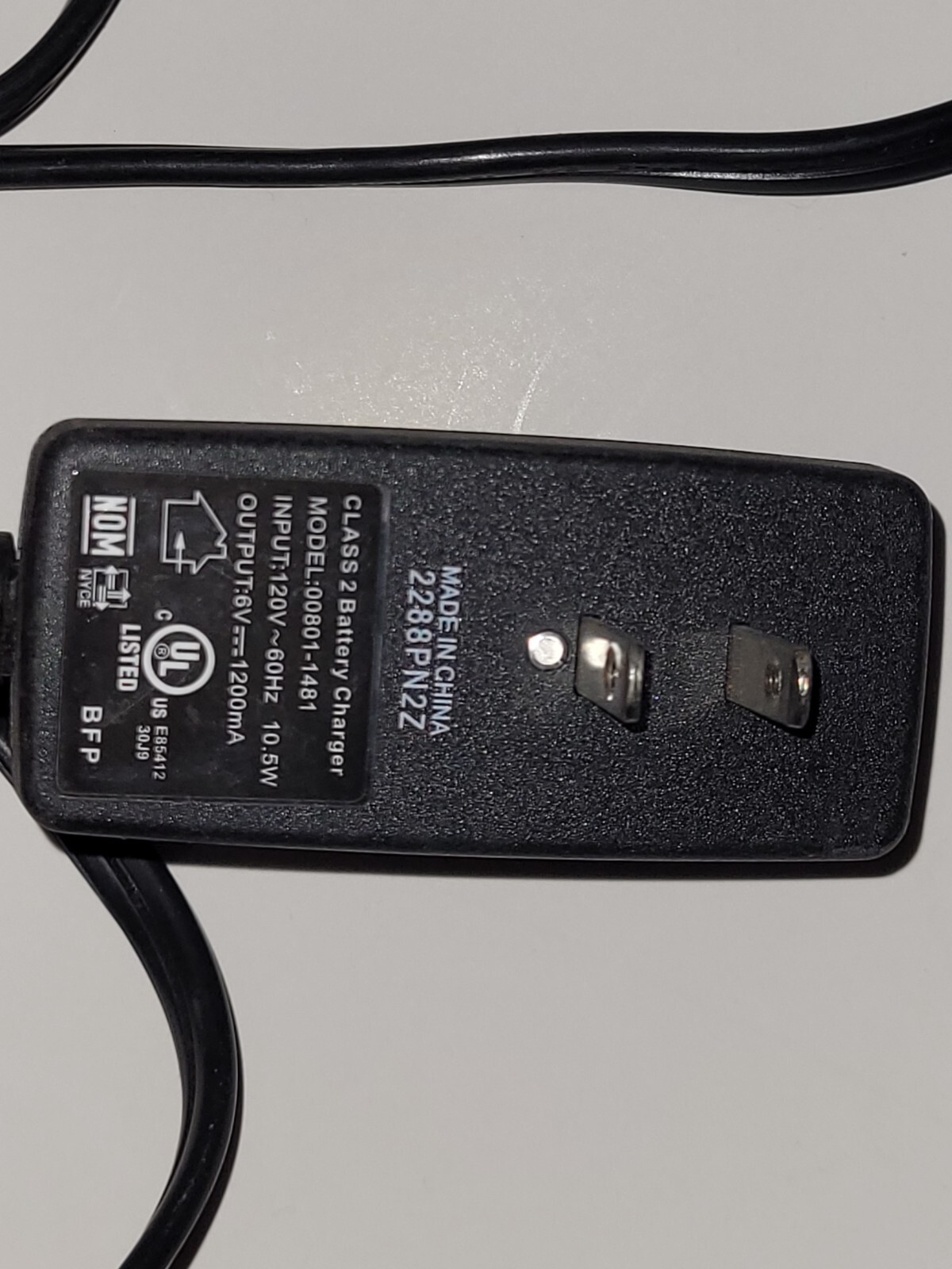 Power Wheels Vehicle Charging Cable 00801-1481