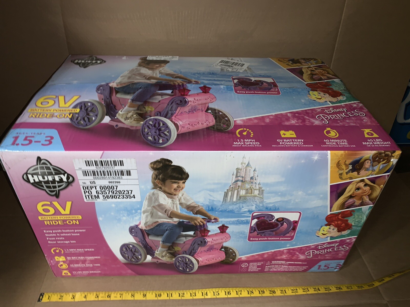 Disney’s Princess Huffy 6V Battery Powered Ride-On New In Box