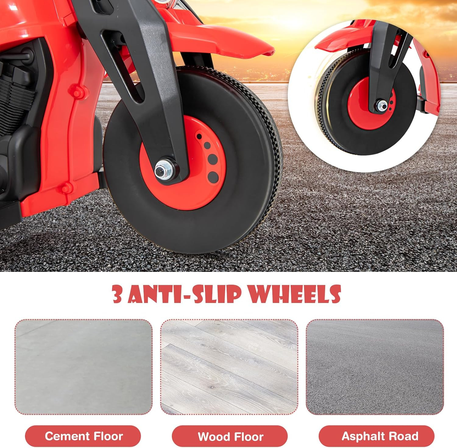 Kids Motorcycle, 6V Electric Ride on Car with Automatic Bubble Function, Foot Pe