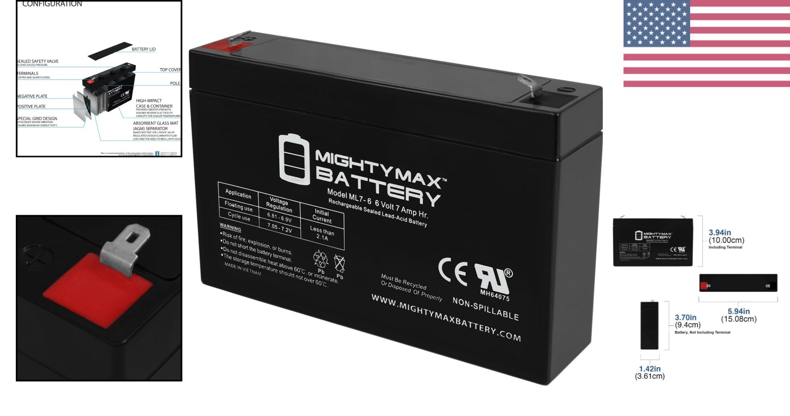 Reliable 6V 7AH Battery for Kids’ Ride-On Cars – Rechargeable & Certified