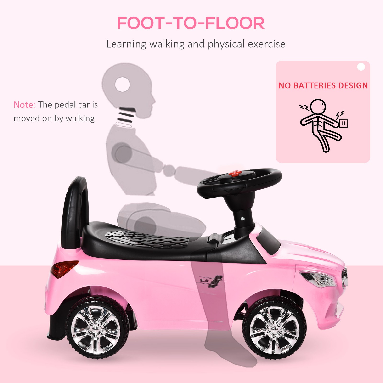 Ride on Sliding Car Baby Ride On Horn Music Working Lights Storage No Power Red