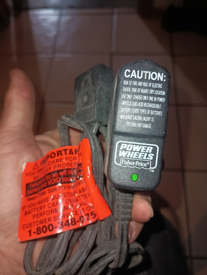 Fisher Price Power Wheels 00803-1295 6V Class 2 Battery Charger OEM Genuine