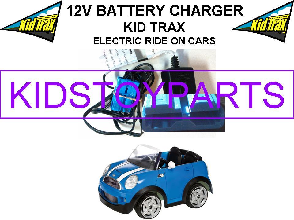 12 Volt Battery Charger / KID TRAX MINI COOPER Ride On Toys w/ Blue Connector