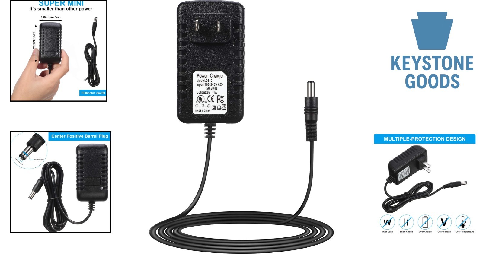6V Kids Ride-On Car Charger with Indicator & Safety Protections