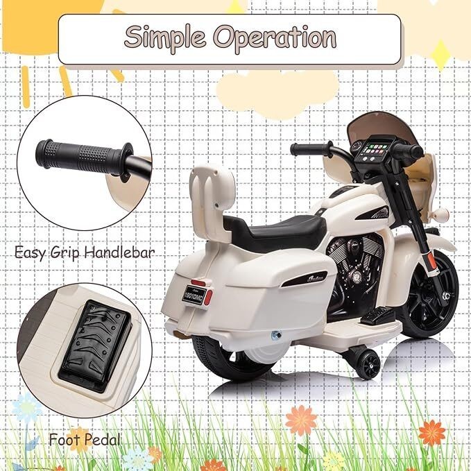 Ride on Motorcycle Toy for Kids 6V Electric Dirt Bike Motorcycle w/ Music