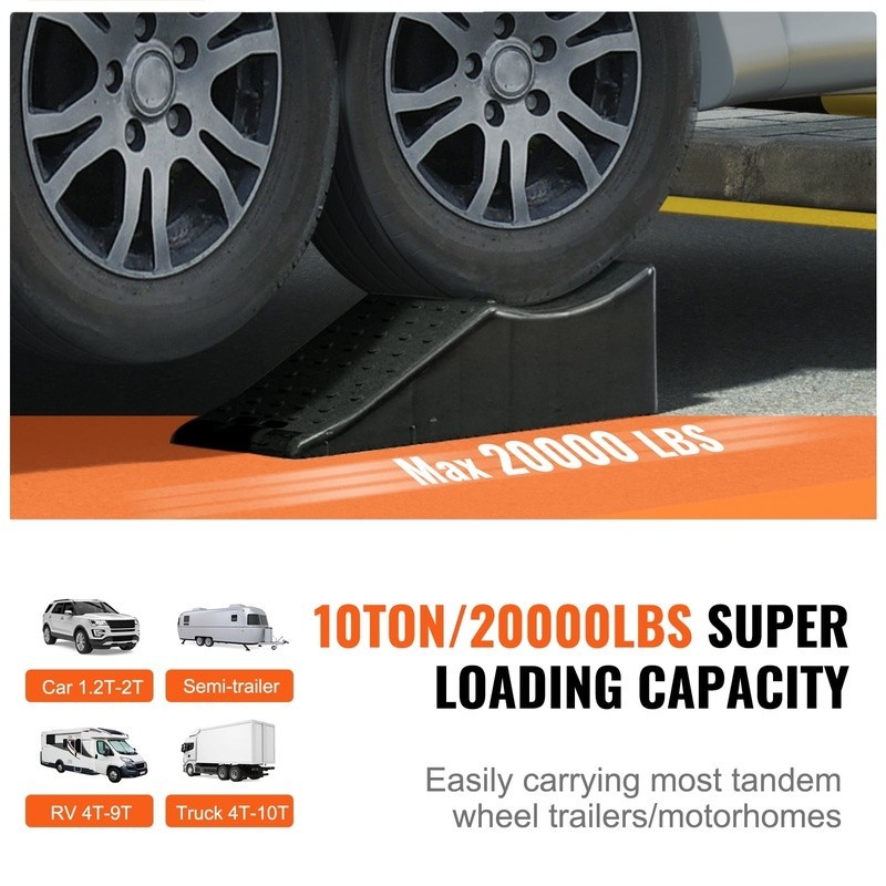 Car Plastic Tandem Wheel Change Ramp Up to 20000 lbs Safety Portable Durable New