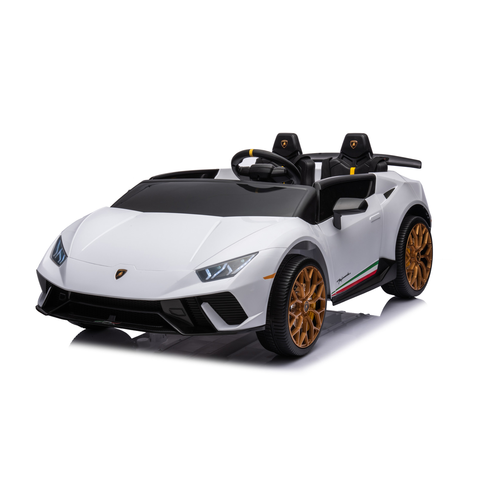 24V Lamborghini Huracan 2 Seater Kids Electric Ride On Car Toy Remote White