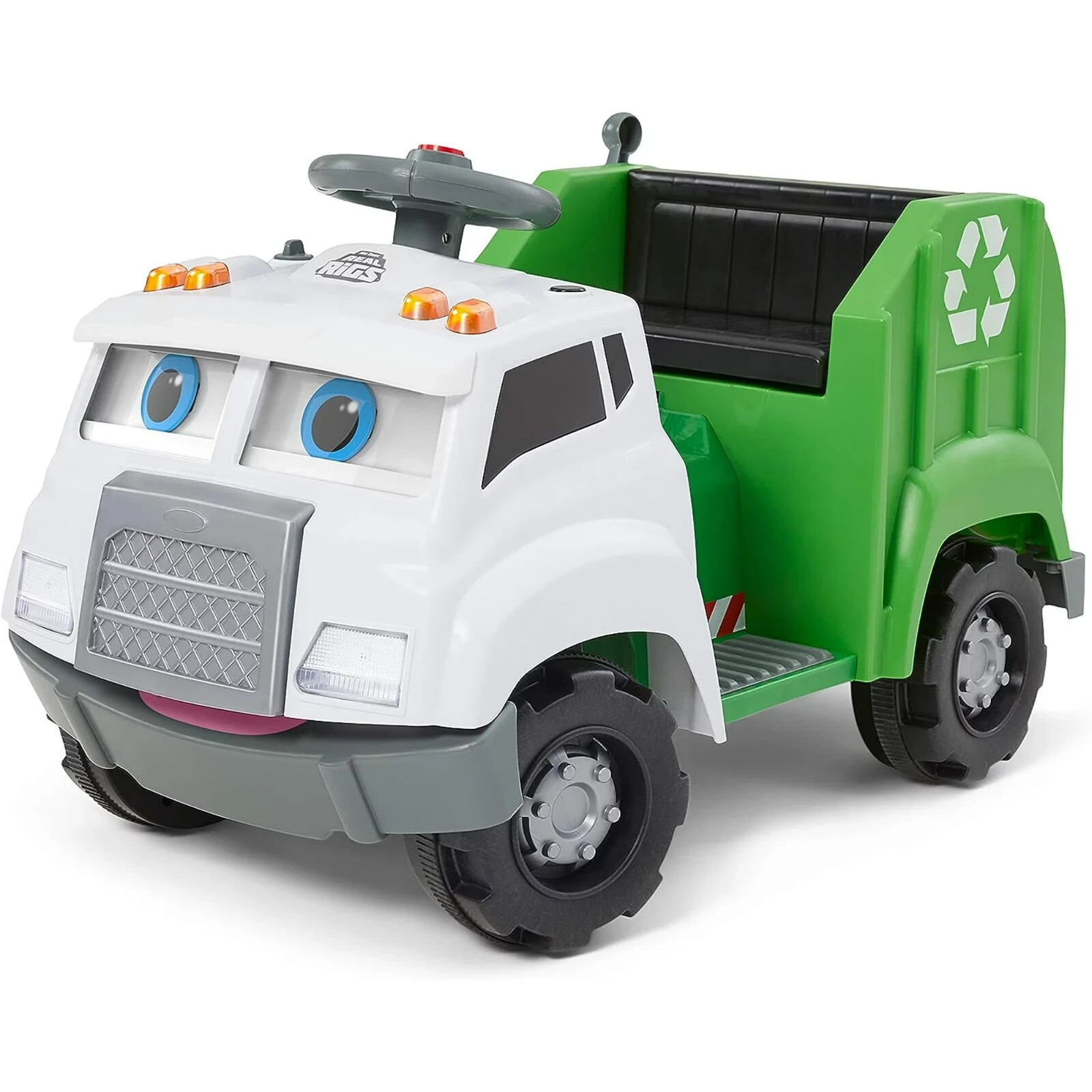 Toddler Recycling Truck 6V Battery-Powered Vehicle w/ Sound Effects, Ages 1.5+