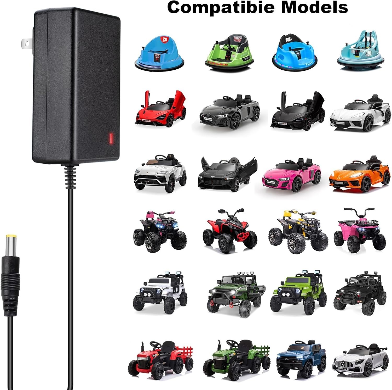 Fast Charging 12V Battery Charger for Wranglers & Ride-On Cars – Certified