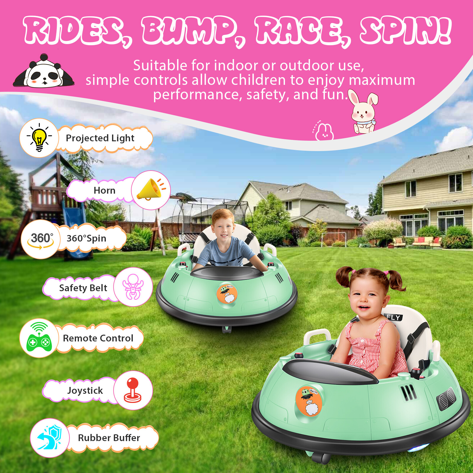 Toddler Bumper Car Electric Bumper Car for Kids w/Remote Control Bumping Gift🔥