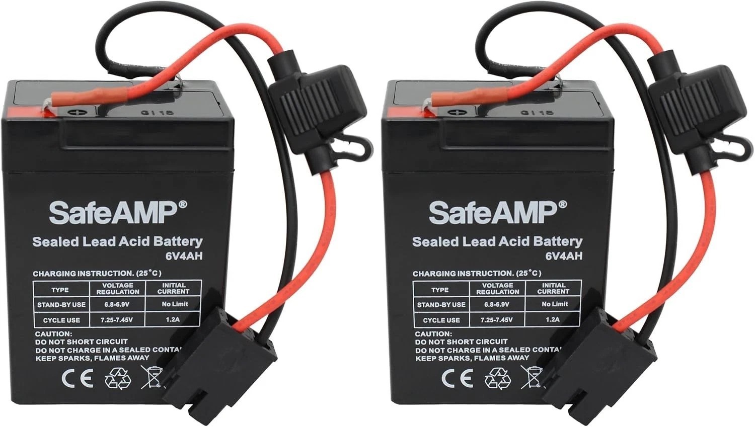 Fisher-Price Power Wheels 2 Pack Blue 6V Battery Replacement with Harness