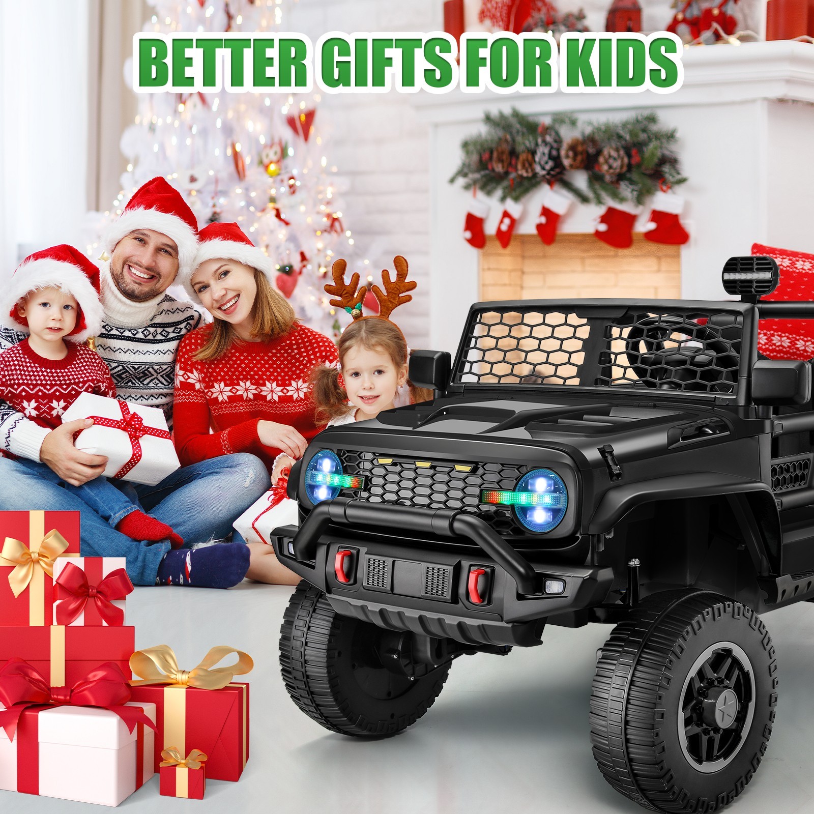 24V Kids Car Ride on Truck 4×100W Motors Electric Battery Power Wheels w/Remote