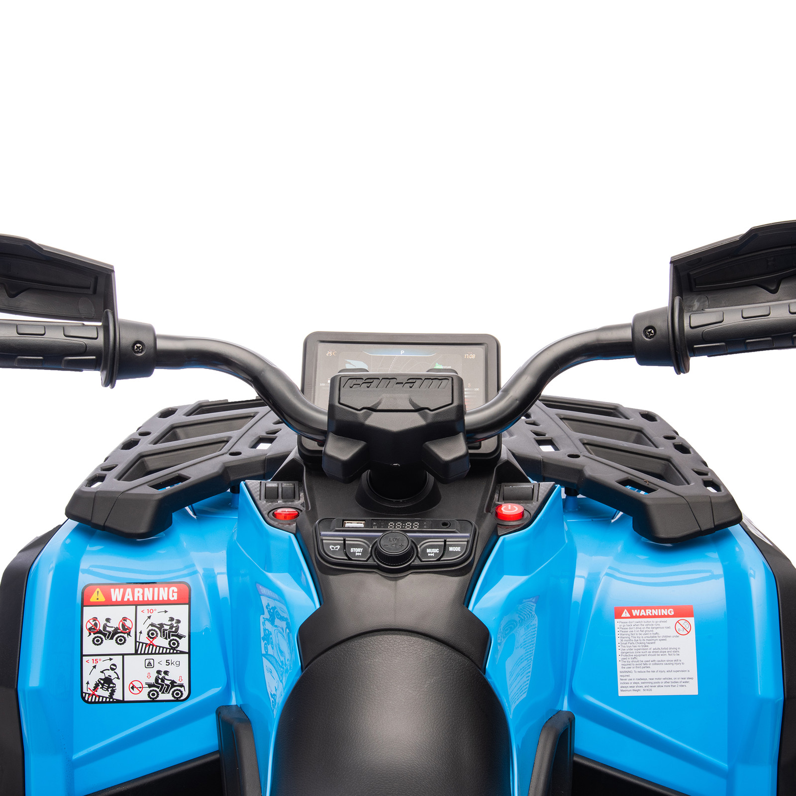 Can-Am Outlander 24V 2-Seater Kids Ride On ATV Quad 4x200W Motor RC Remote Blue