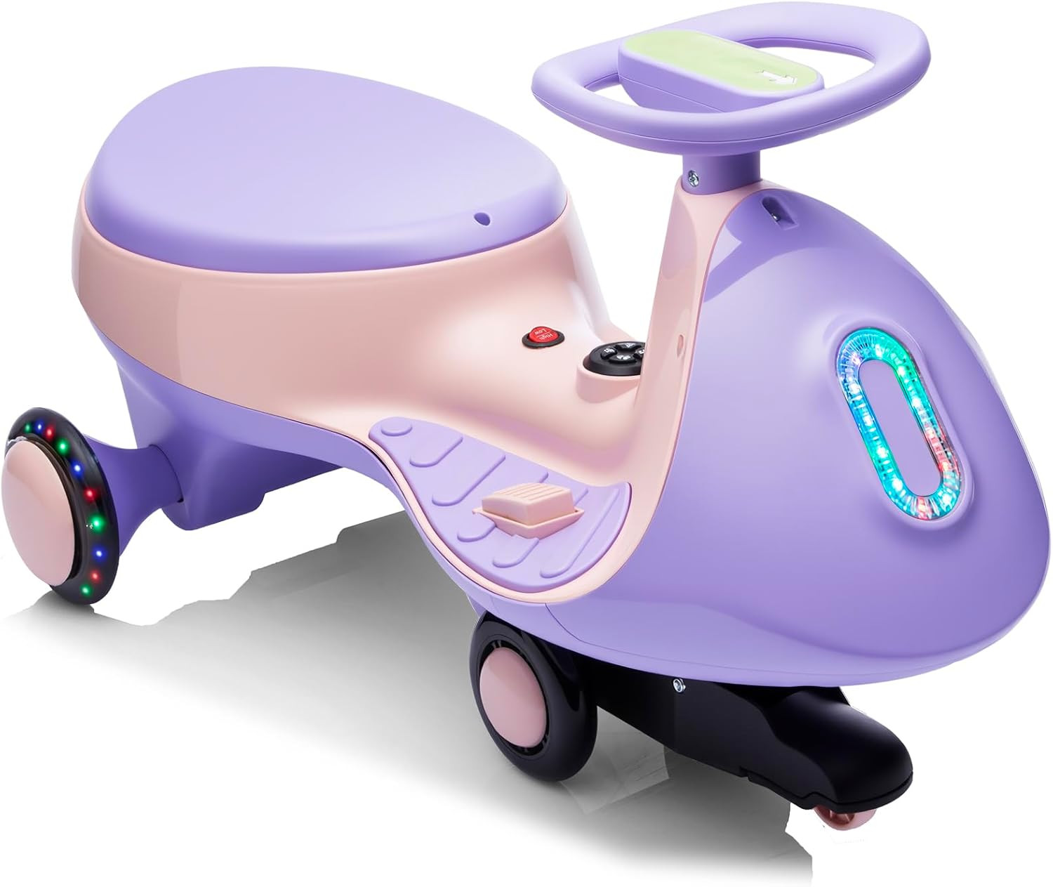 12V Electric Wiggle Car Ride on Toy with Pedal, 2 in 1 Rechargeable Battery Swin