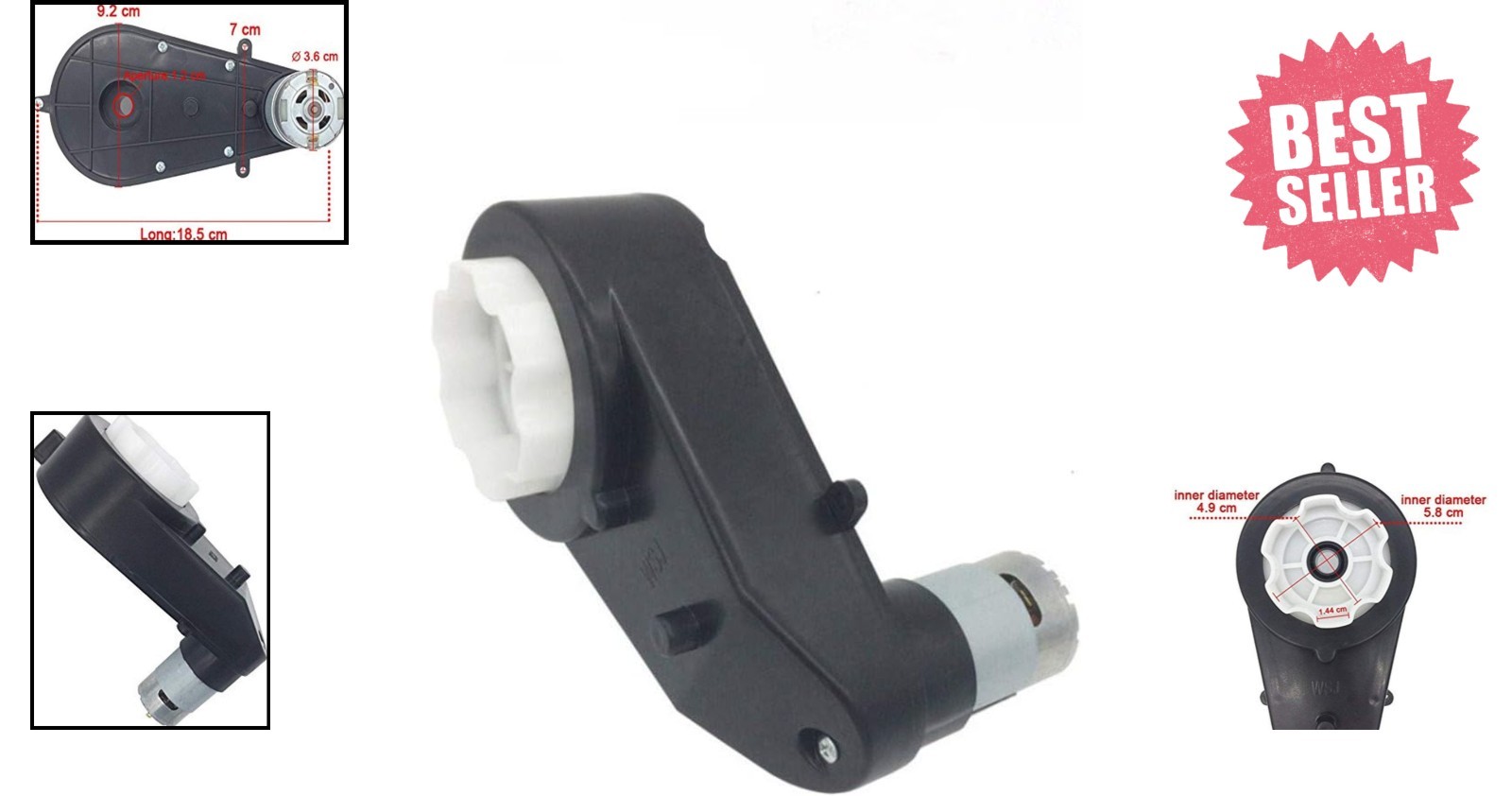 Durable 24V Motor Gearbox with Quick-Connect for Easy Ride-On Car Repair