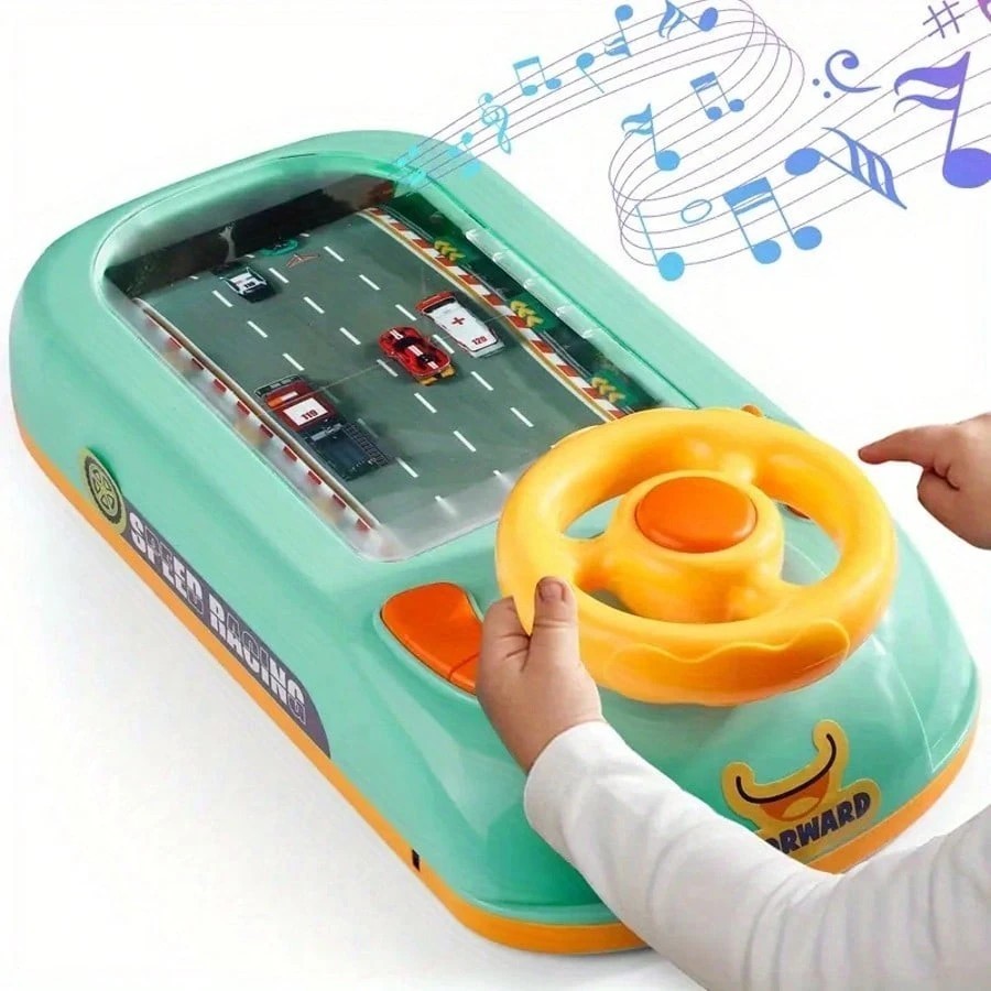 Kids Racing Car Adventure Live Driving Game Steering Wheel Toy USB Power