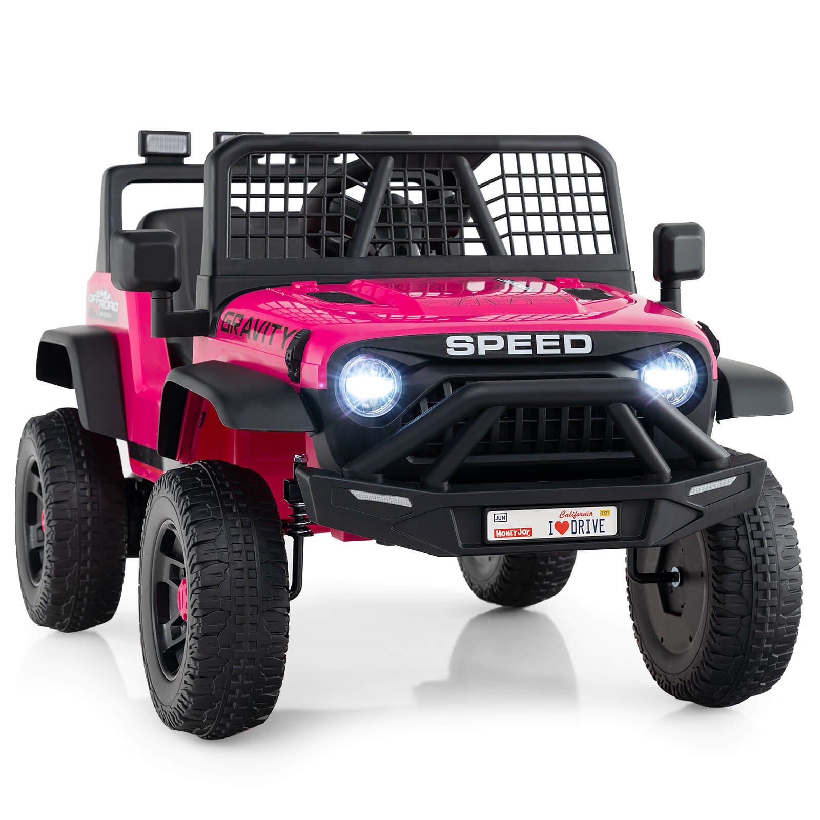 24V Ride On Car w/Remote Control Music LED Headlights Spring Suspension for Kids