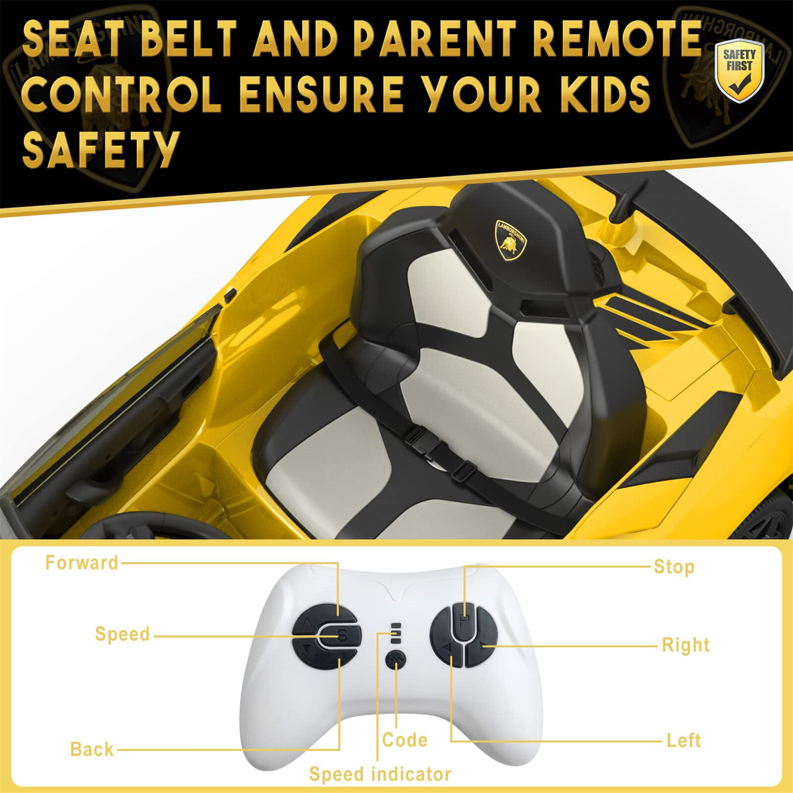 🍒Ride on Car for Kids 12V Licensed Lamborghini Electric Vehicles Battery Powere