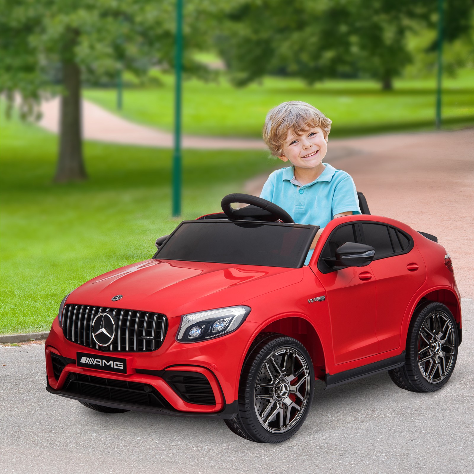 12V Ride On Toy Car for Kids with Remote Control, Red