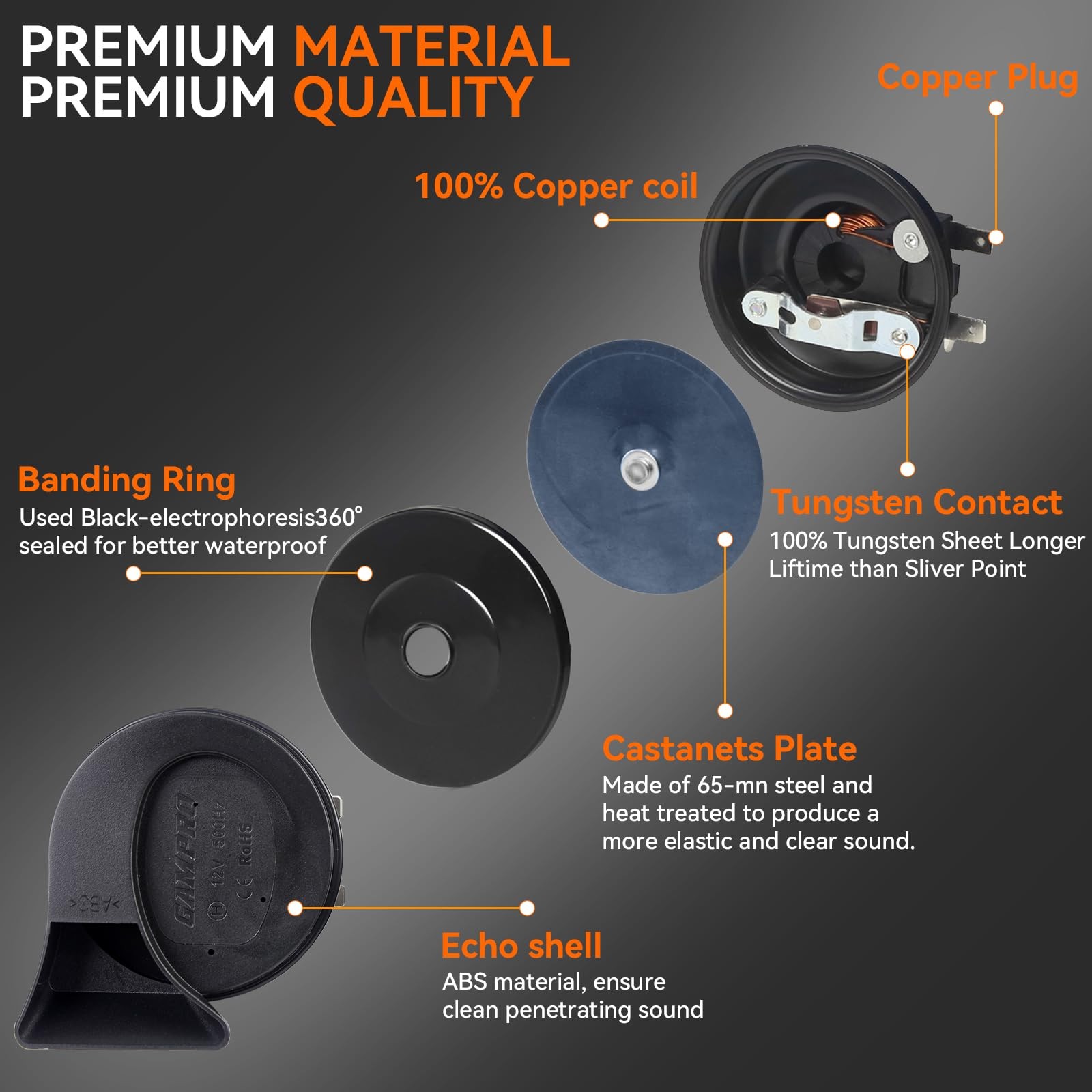 130DB Super Loud Electric Snail Horn DualTone Waterproof Universal for Any 12…