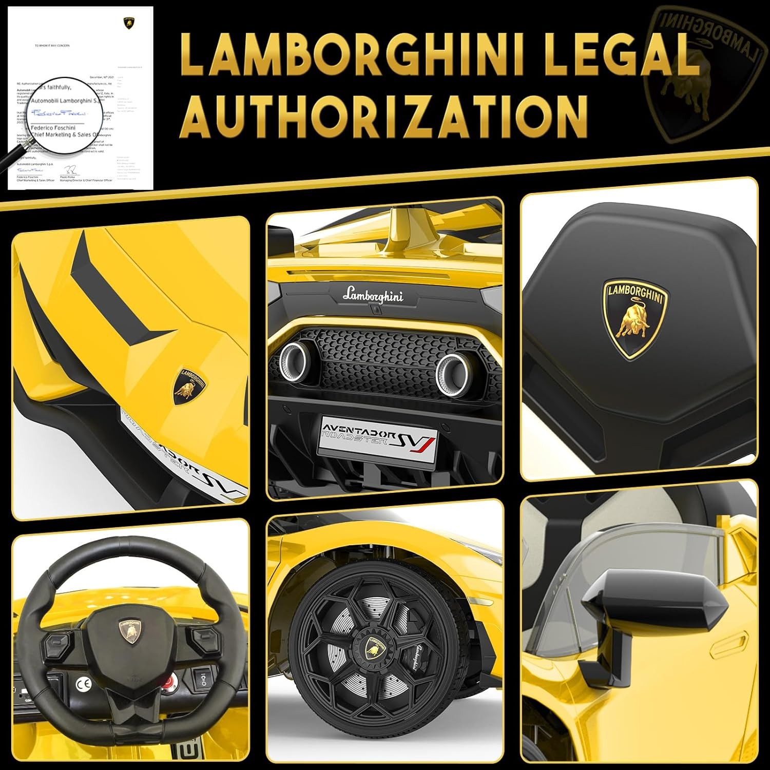 12V Ride On Car Land Rover Kids Electric Car Red with Remote Control Lamborghini