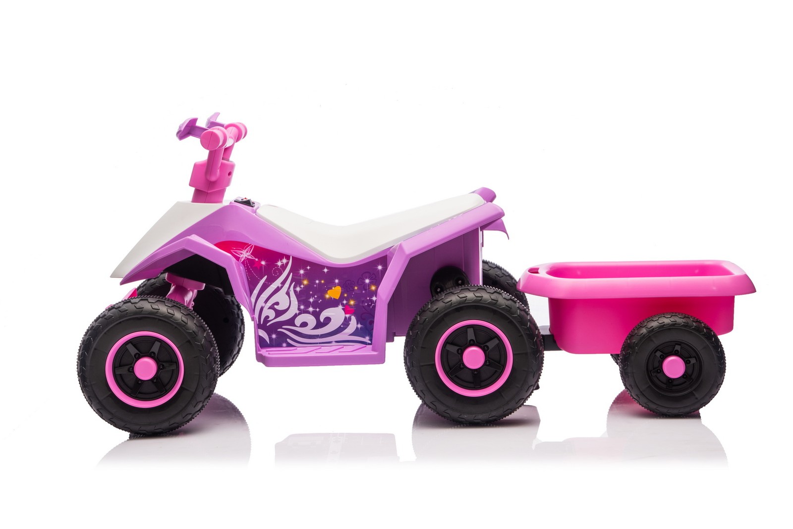 6V 4.5A Kids Ride On ATV Electric Quad Toy Car w Trailer Music LED Boy Girl Gift