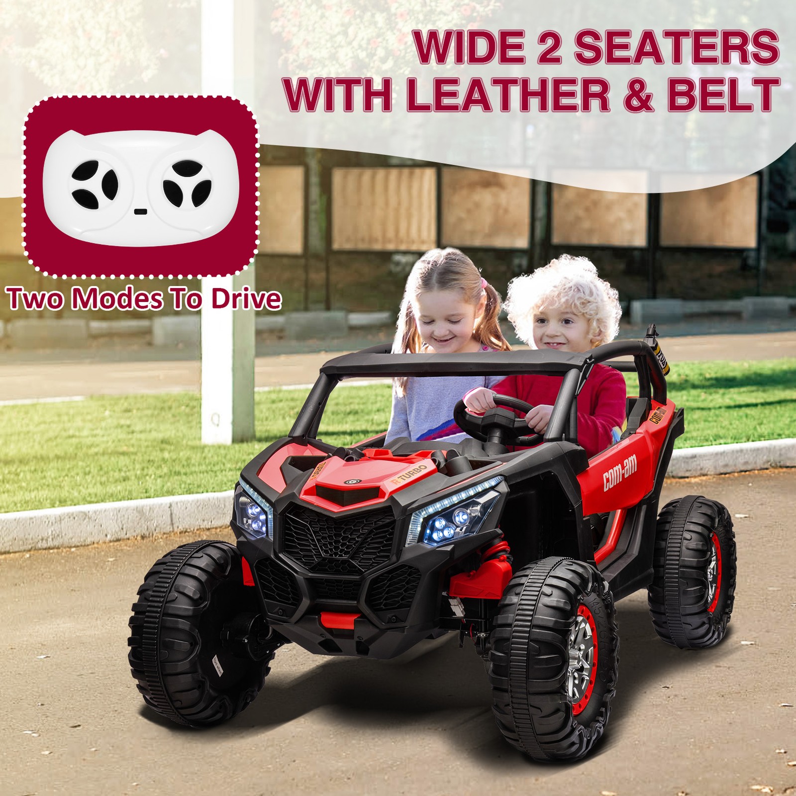 24V 2 Seater Kids Ride On UTV Car With Remote Control Powerful Electric Vehicle